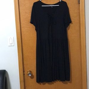 Plus size dress with strings on chest